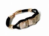 Pulseira Wrap - Moda Golden Square - Cor Preta