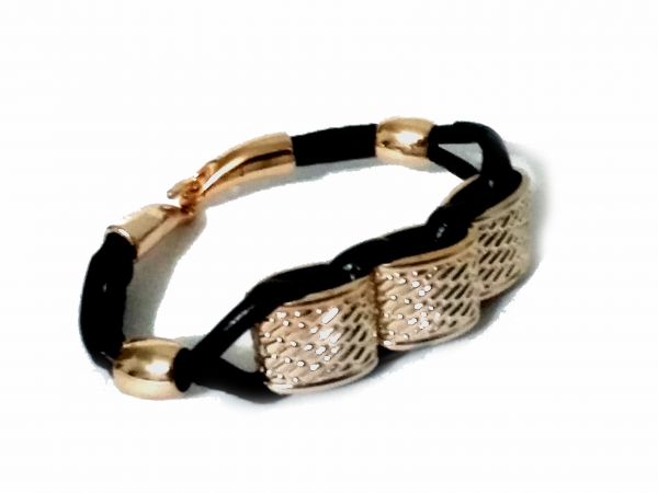 Pulseira Wrap - Moda Golden Square - Cor Preta
