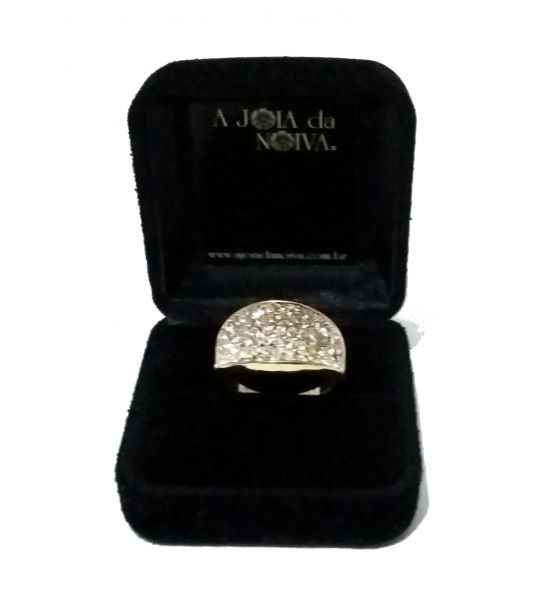 Anel Strass Feminino c/Caixinha